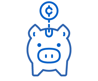 blue wireframe piggy bank depicting tax savings calculator